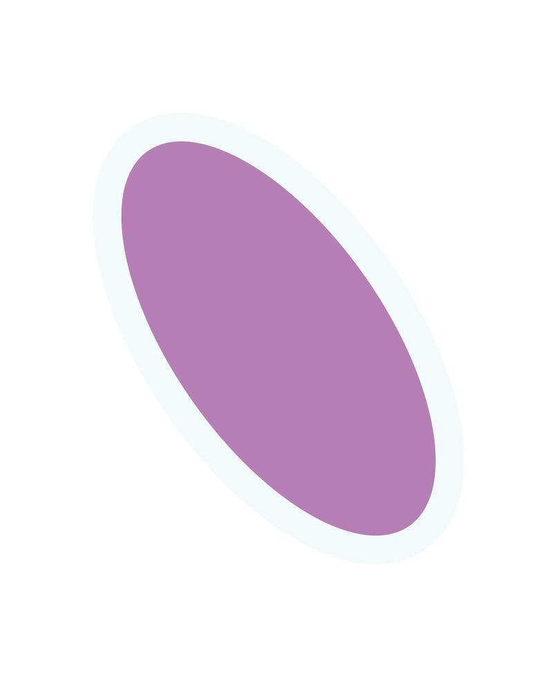 Bold abstract oval shape sticker. Modern shape element with a strong figure. This y2k design features a brutalist style, perfect for contemporary art projects, creative graphics, or minimalist vector