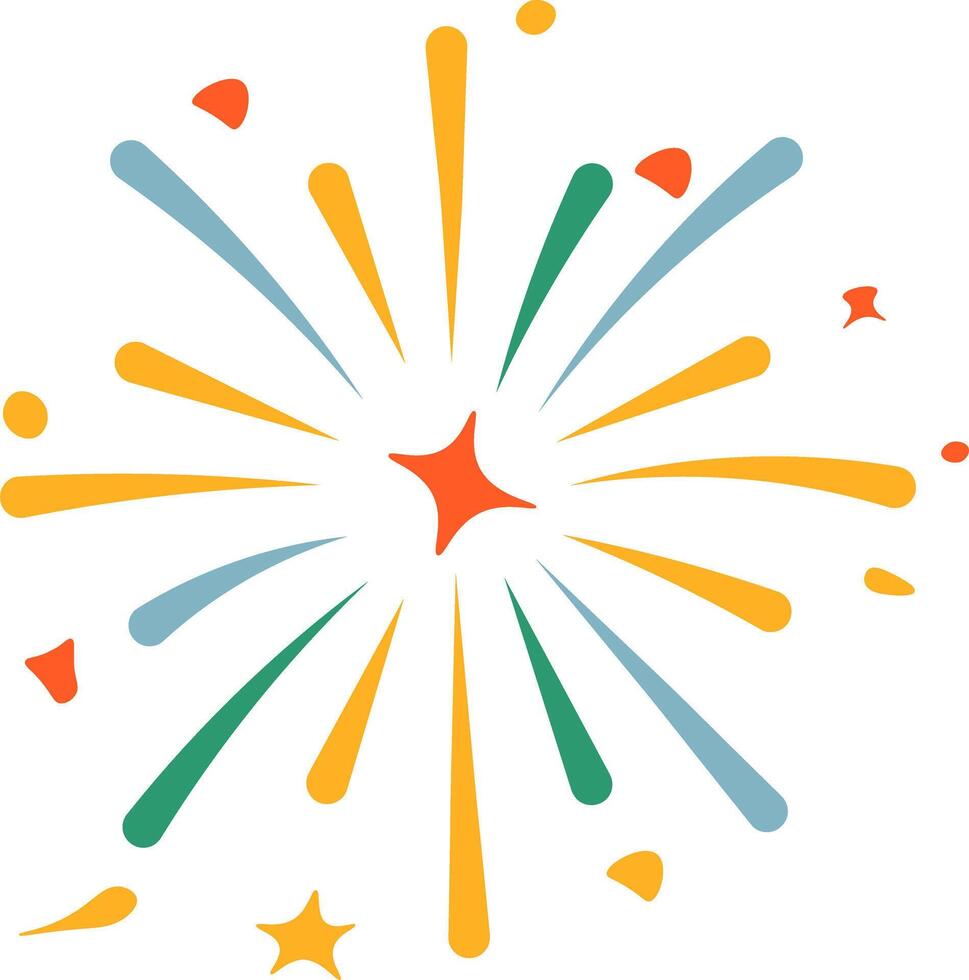 Festive Night with Flat Fireworks vector