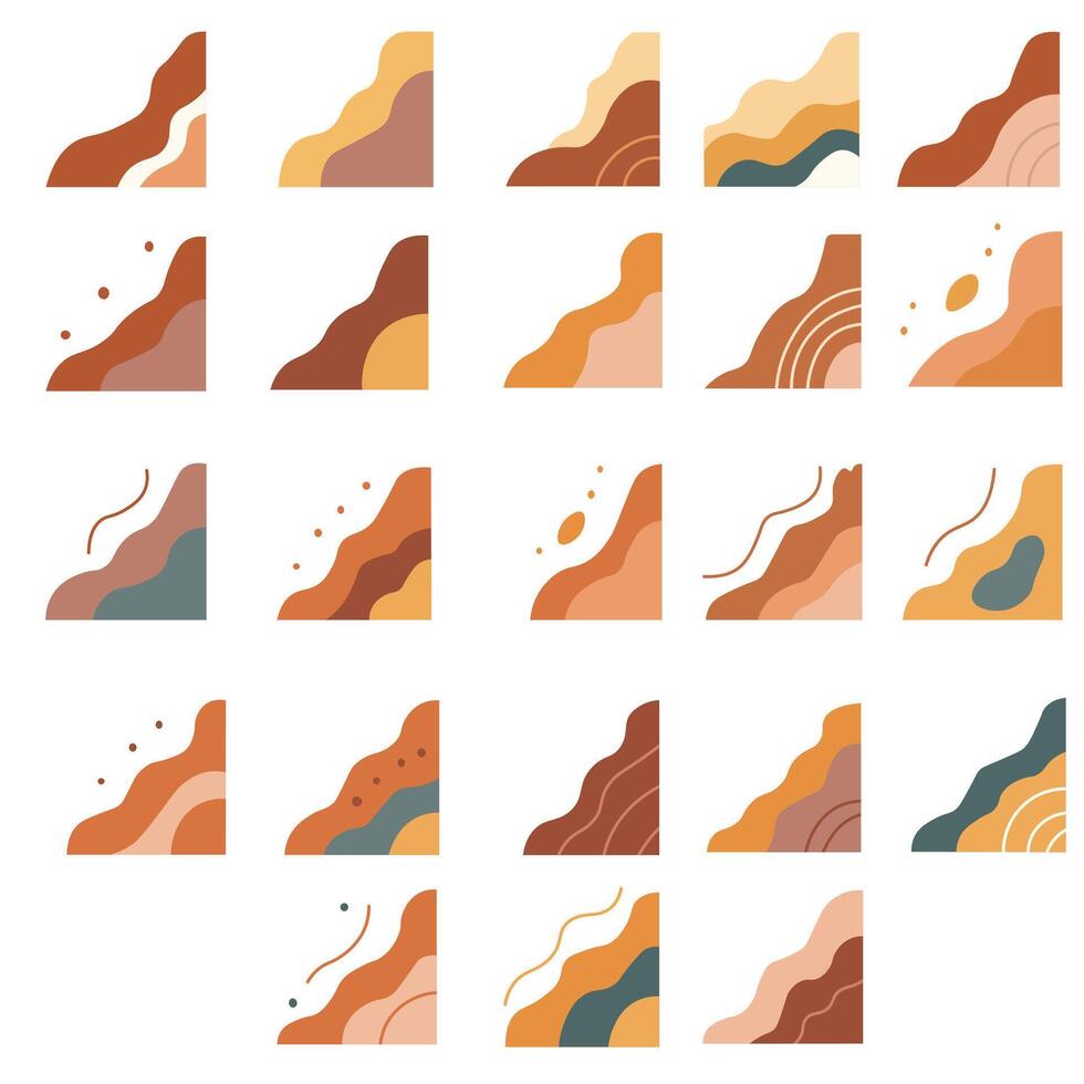 Abstract Wavy Corner Shapes Modern Minimal Set vector