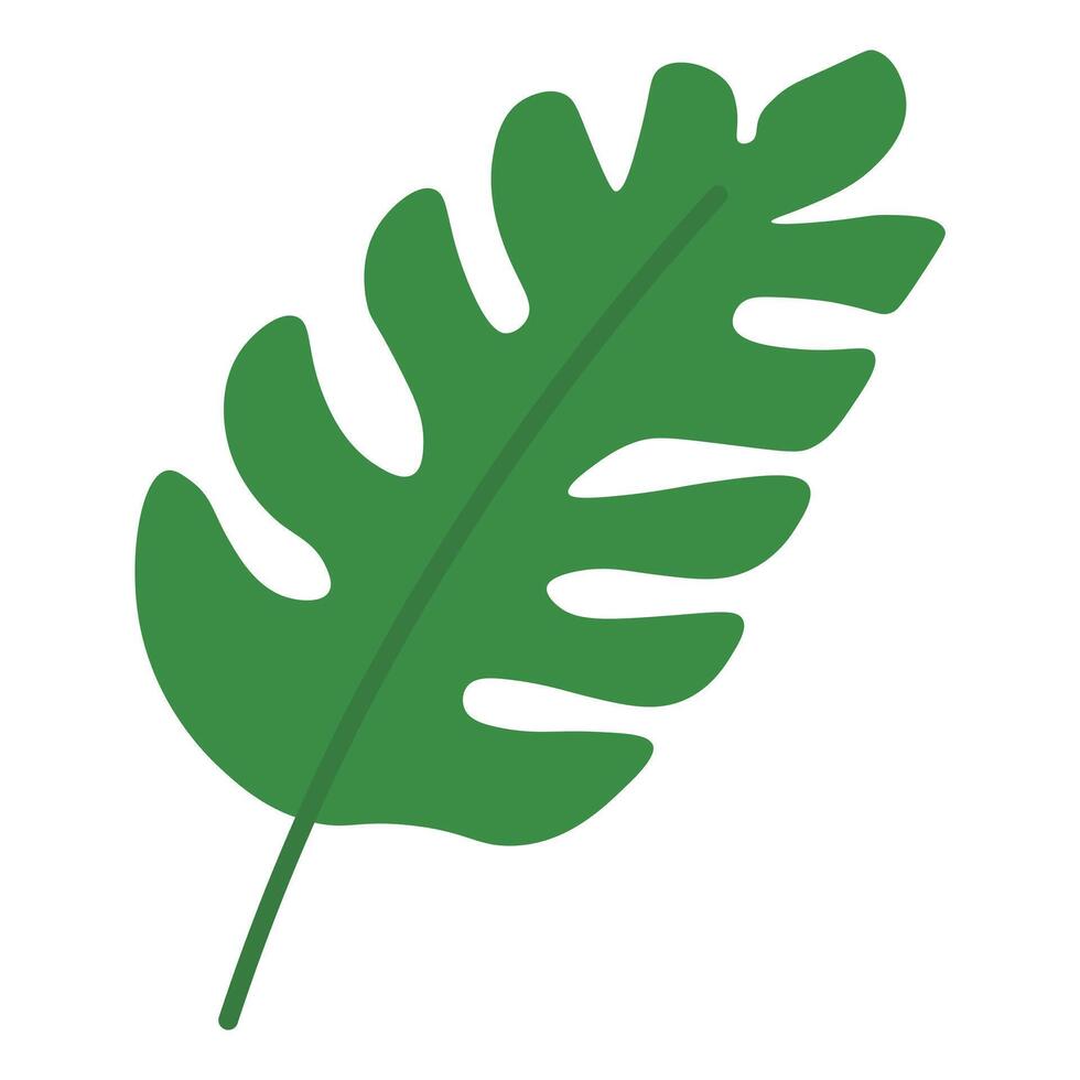 Clean Tropical Leaf in Flat Tone vector