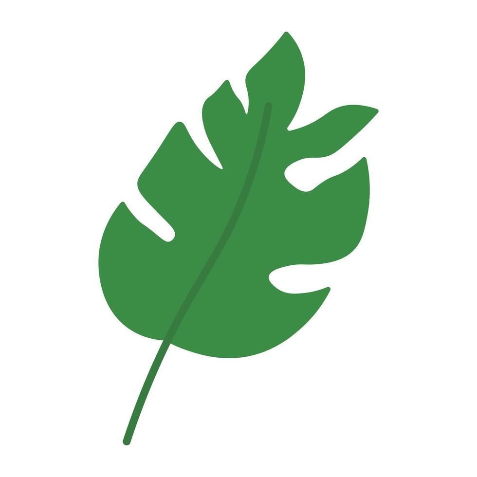 Minimalist Green Tropical Leaf Style vector