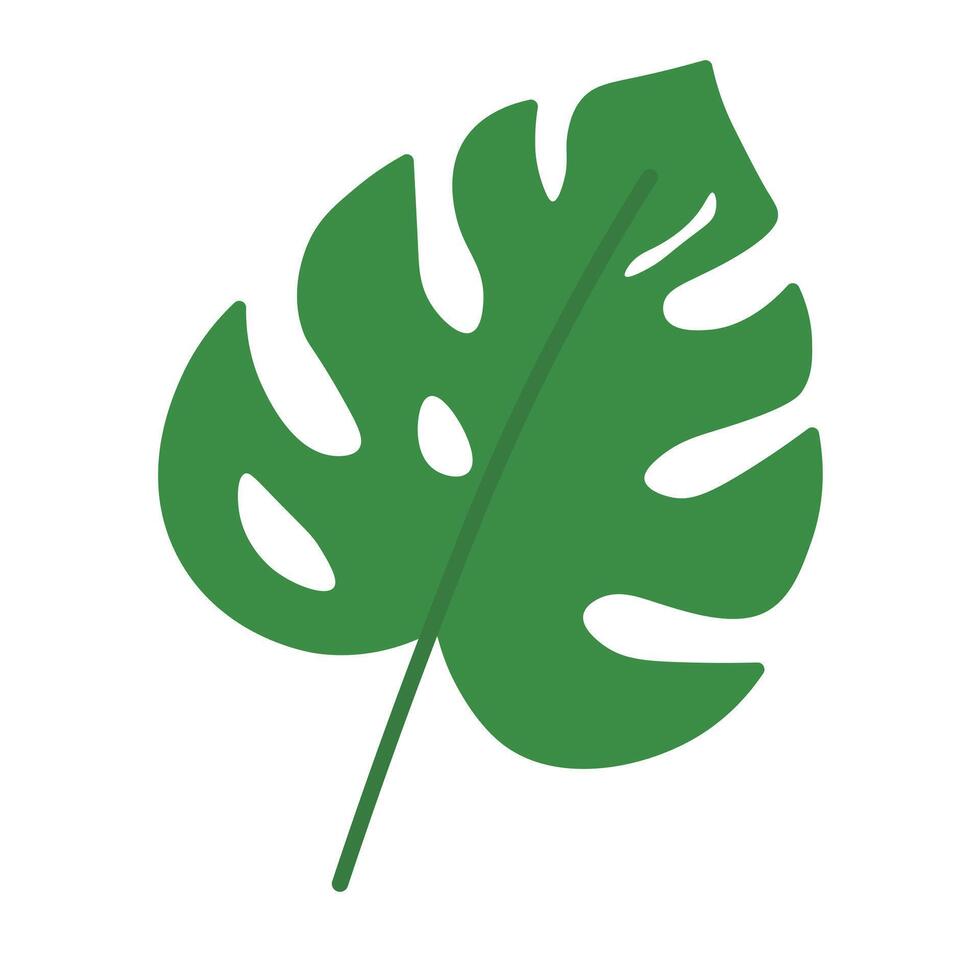 Flat Green Leaf with Calm Vibes vector