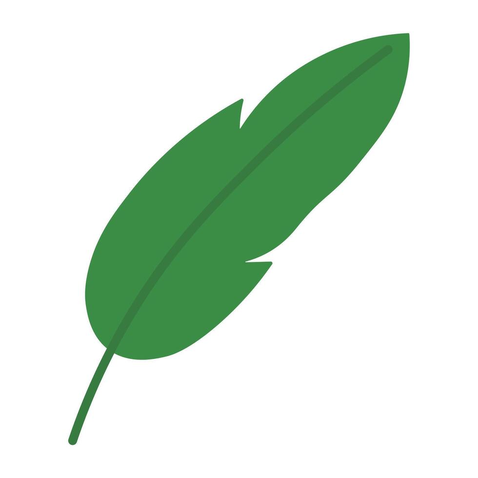 Pure Green Leaf Shape in Flat Style vector
