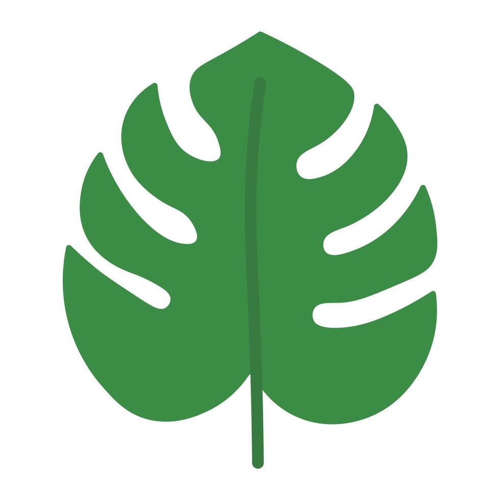Simple Green Jungle Leaf Aesthetic vector