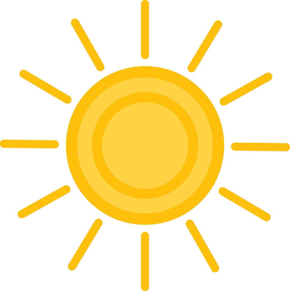 Radiant Yellow Sun Graphic for Summer Projects vector