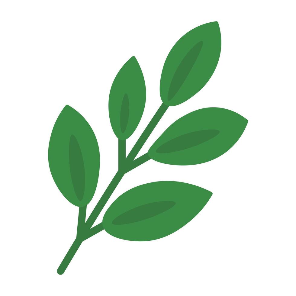 Simple Tropical Leaves in Green Palette vector