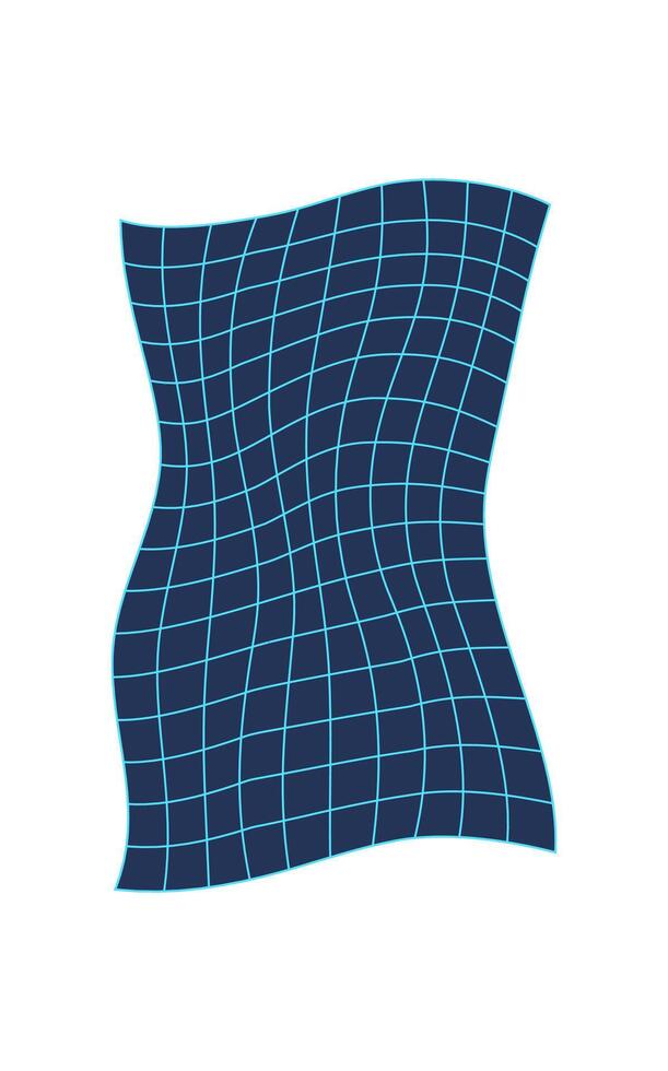 Y2k 3d wireframe wave, vaporwave neon mesh figure illustration, y2k geometric wire frame form graphic, 90s retro trendy net structure symbol, cyberpunk abstract grid pattern element object. vector