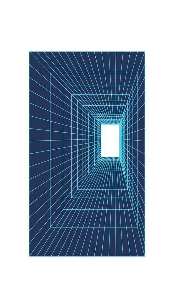 Y2k 3d grid portal, brutal art trendy mesh structure symbol, futuristic geometry wire frame figure icon, cyberpunk neon net pattern element object, 90s retro geometric grid form illustration. vector