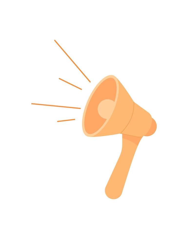 Loudspeaker icon, megaphone symbol to show up support or holding at a strike, person parade with revolution speaker, human hold protest device, people holds demonstration board, vector