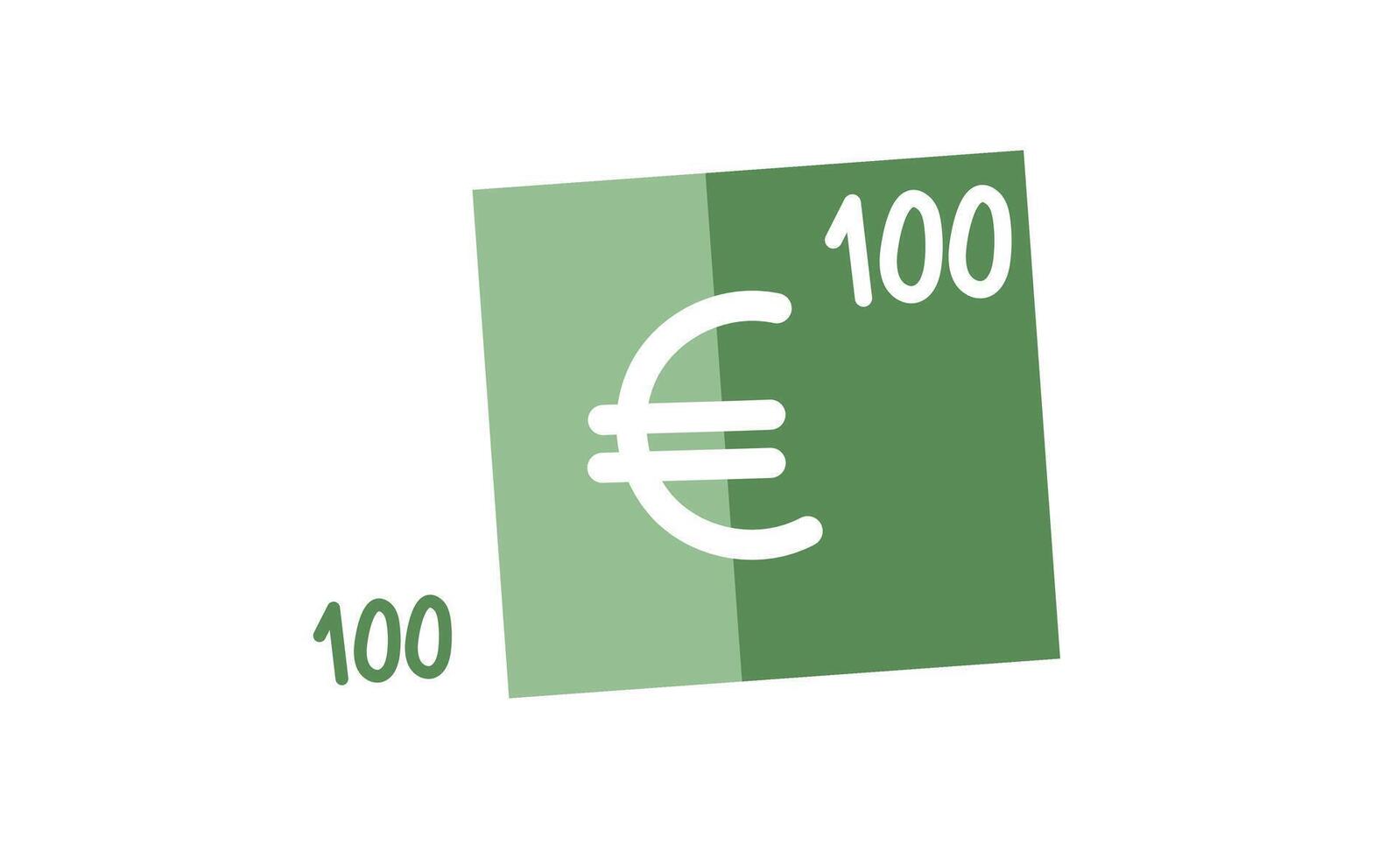 Euro bill flat design. Currency banknote in digital format. Payment element, finance concept, ideal for business usage. vector