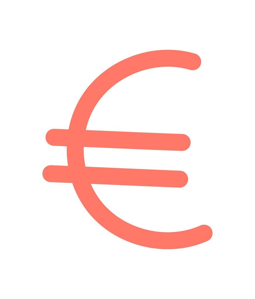 Euro symbol represents currency of the eurozone. This finance icon signifies economic trade and investment in the market. Ideal for business, banking, and financial industries, this modern vector