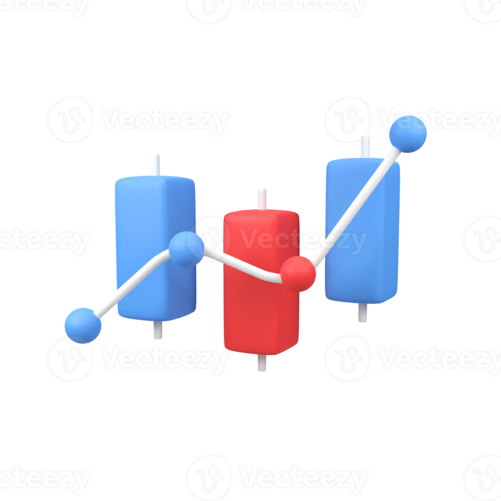 Statistical graphic report isolated 3d render icon illustration png