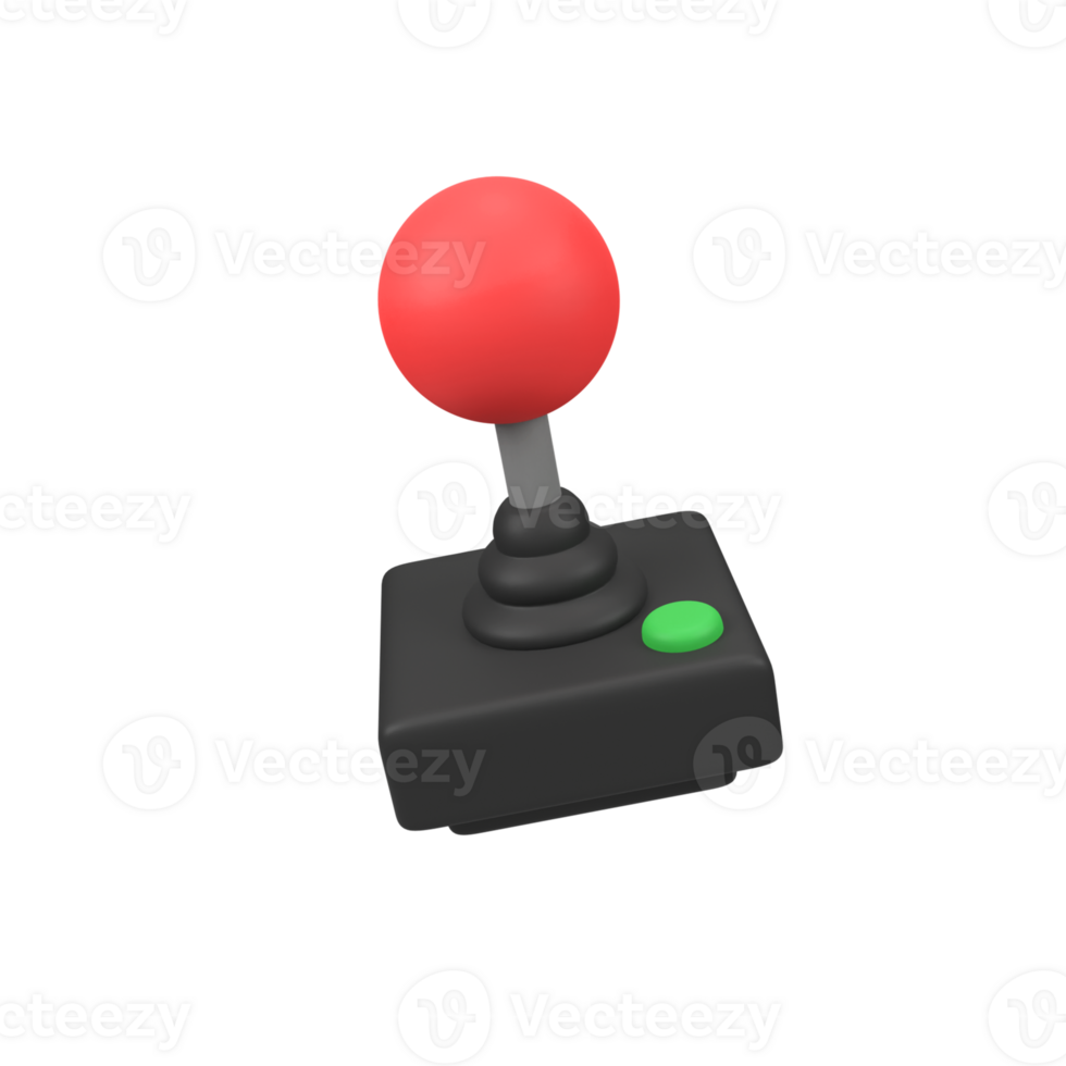 Retro joystick isolated 3d render icon illustration png