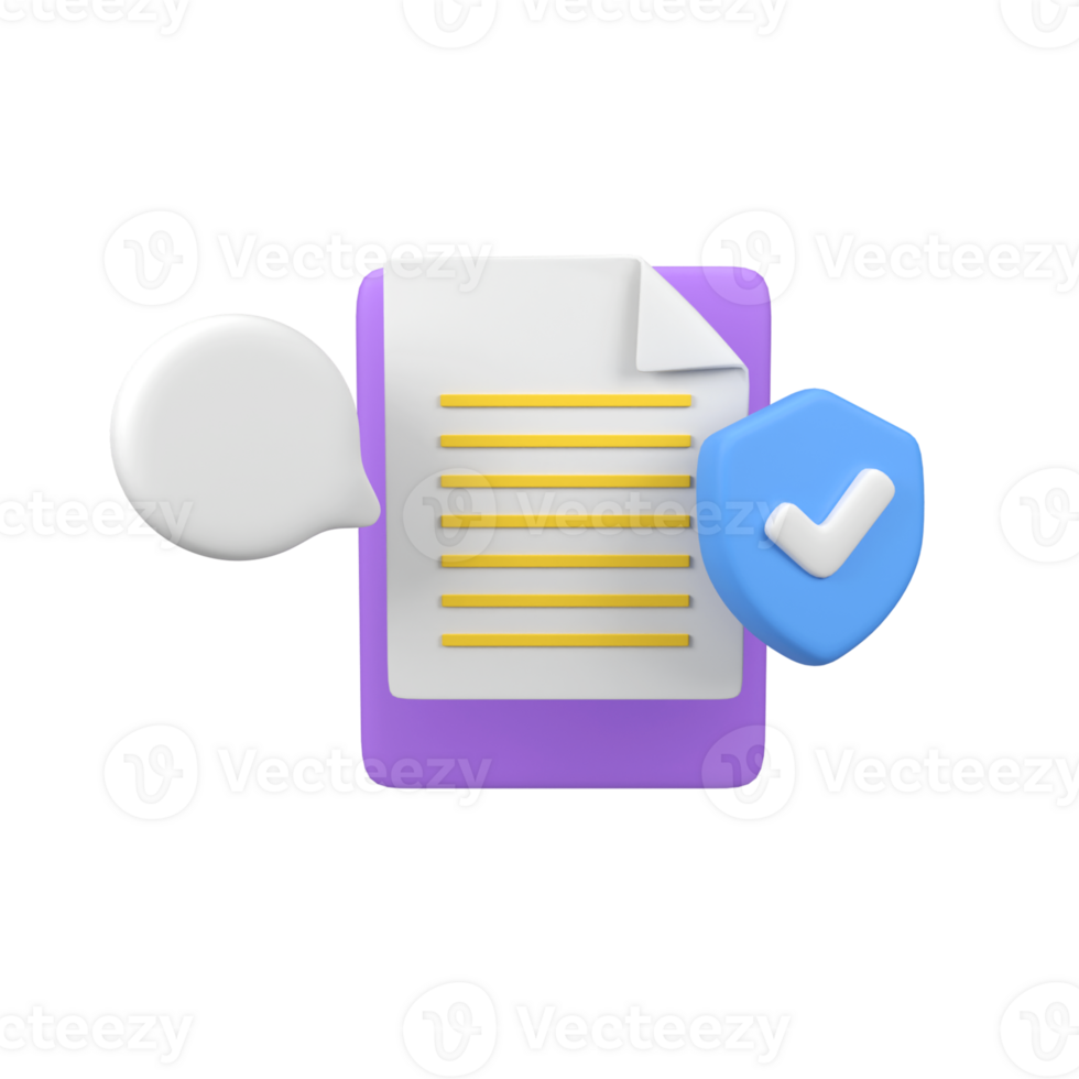 Media data with speech bubbles and shield protection isolated 3d render icon illustration png