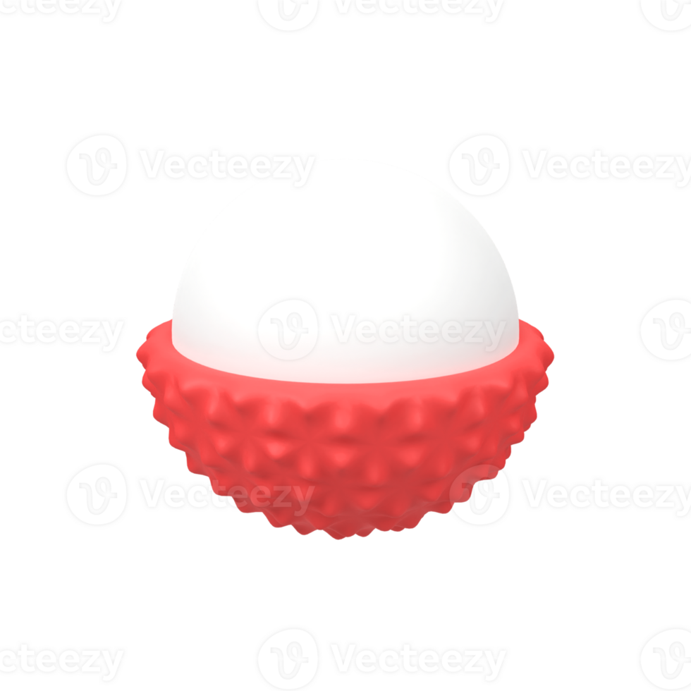 Lychee isolated 3d render icon illustration png