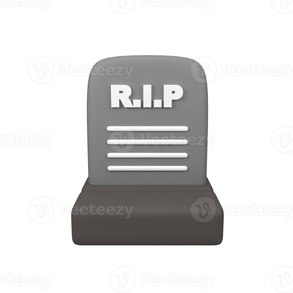 Headstone isolated 3d render icon illustration png
