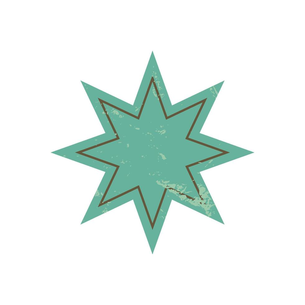 Bold abstract star icon. Modern star shape symbol. This brutalist element features a flat, grunge texture in a contemporary style, ideal for retro design projects or y2k aesthetics. vector