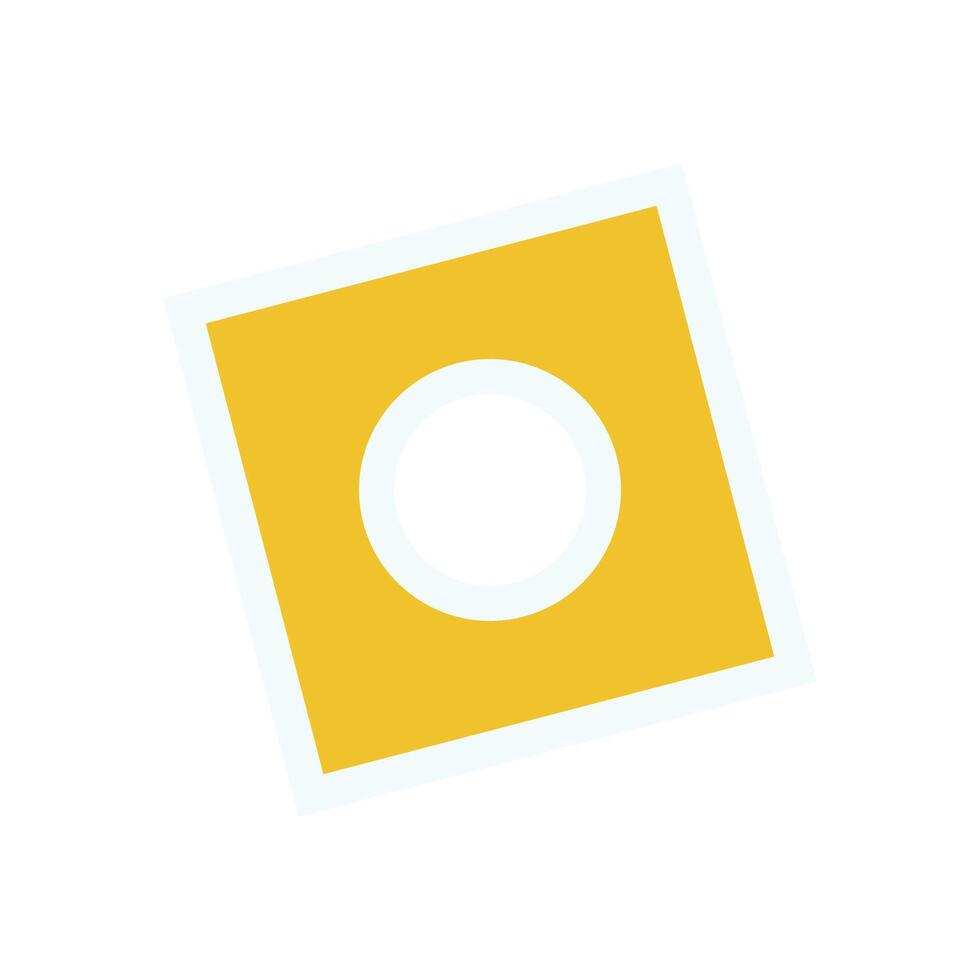 Brutalist abstract icon sticker. Bold modern shape with a circle and square. Flat design, geometric icon, contemporary symbol, potential for branding or decoration. vector