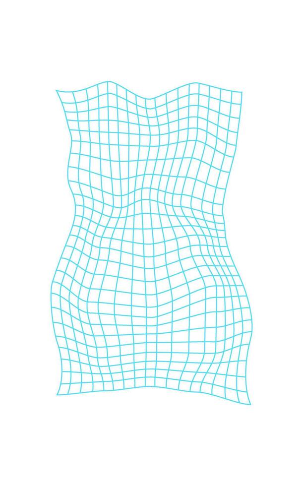 Geometric 3d wireframe wave, cyberpunk geometric grid pattern figure graphic, brutal art neon 3d wireframe form symbol, futuristic abstract wire frame shape object. vector