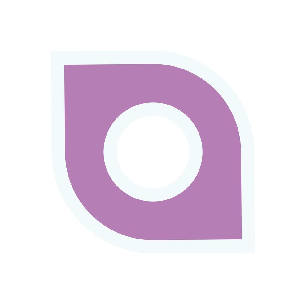 Brutalist abstract shape sticker. Bold symbol in a modern form. This unique figure features a flat curve and circle, embodying y2k aesthetic. Ideal for contemporary design projects, this icon vector