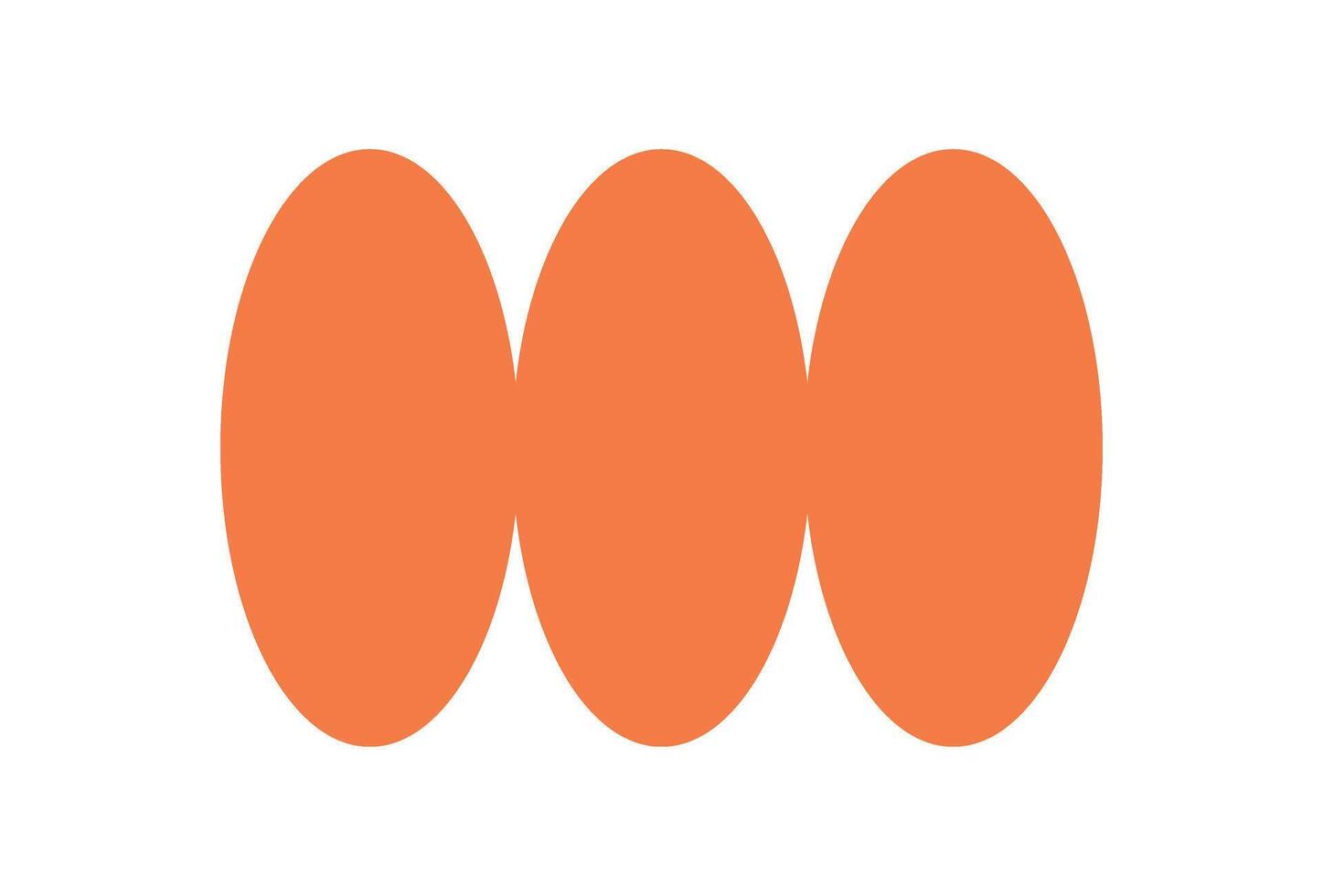 Bold oval shape stands out as a modern figure. Abstract element highlights a flat design. A striking symbol of brutalism, this graphic icon fits well in contemporary spaces. vector