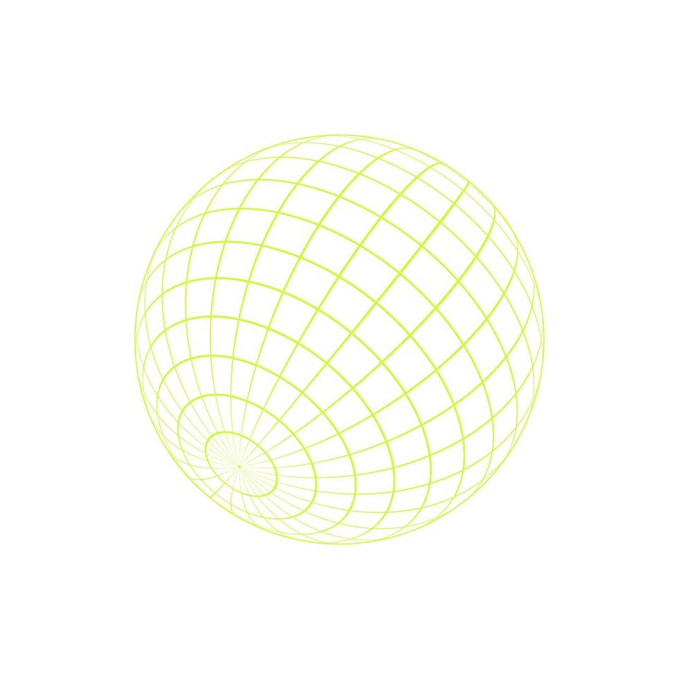 Y2k 3d mesh globe patch, y2k neon grid figure object, brutal art geometry net pattern form illustration, cyberpunk geometric mesh shape graphic, cyber tech abstract 3d wireframe element icon. vector