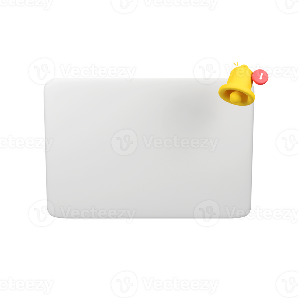 Reminder popup bell notification alert isolated 3d render icon illustration png