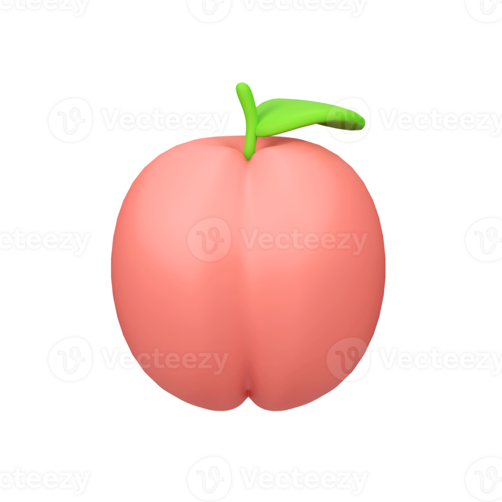 Peach isolated 3d render icon illustration png