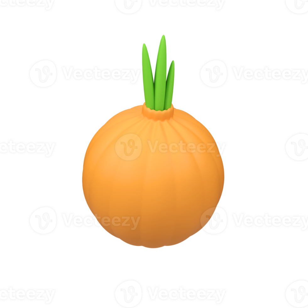 Onion isolated 3d render icon illustration png