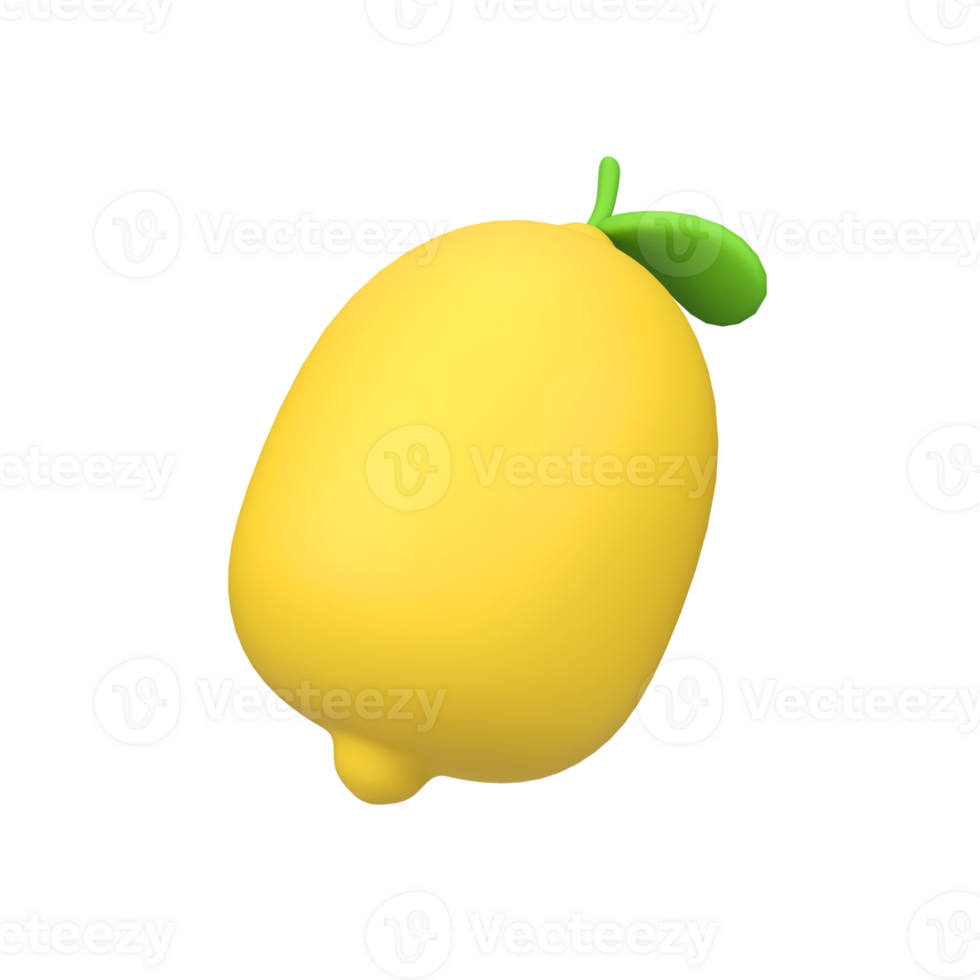 Lemon isolated 3d render icon illustration png