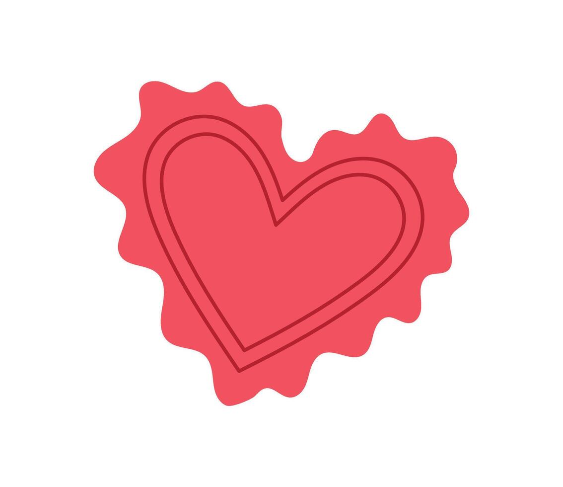 Flat pink wax seal with a heart shape, symbolizing love and romance, perfect for Valentine's Day messages or decorations. Concept of celebration, creativity, and handmade stationery, ideal for vector