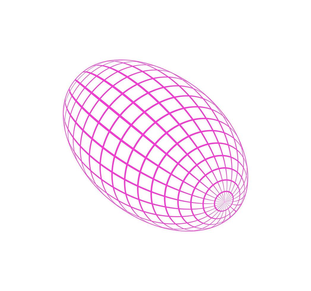 Geometric 3d grid globe patch, 90s retro trendy mesh figure illustration, cyber tech neon grid structure graphic, vaporwave abstract wire frame shape symbol, brutal art geometry net element icon. vector