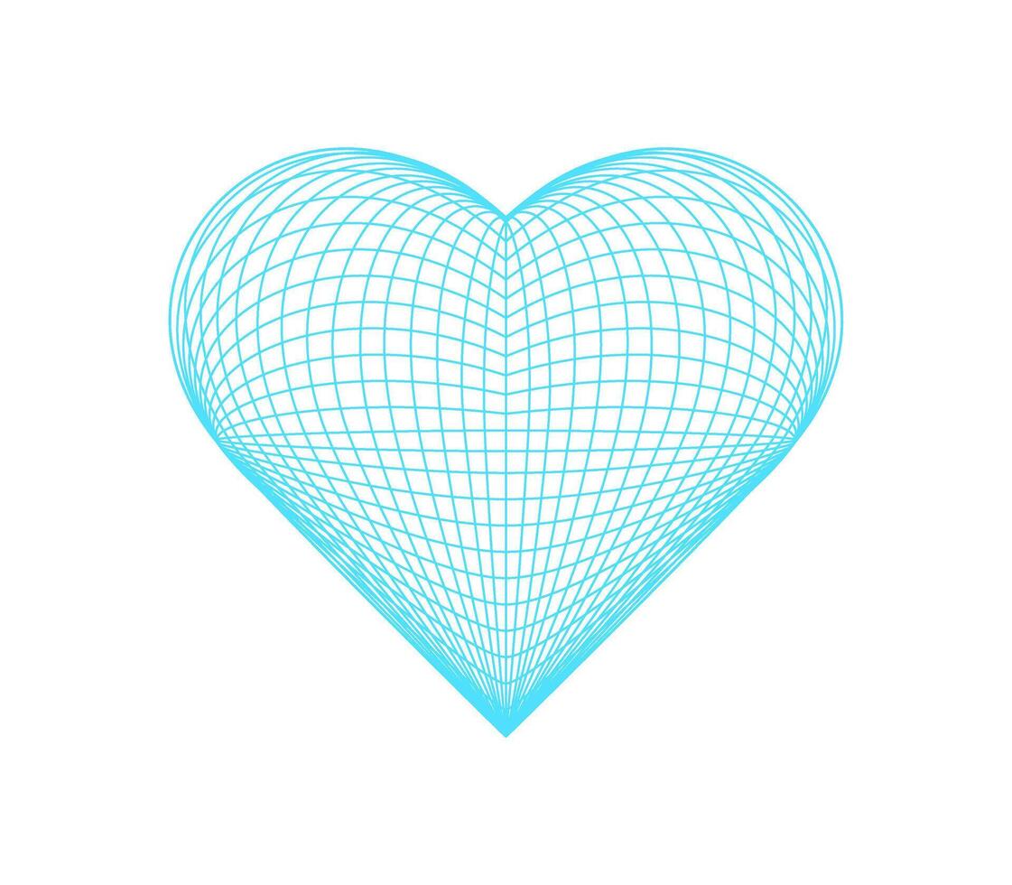 Y2k 3d wireframe heart, cyber tech geometric grid pattern structure symbol, y2k trendy net figure illustration, futuristic geometry wire frame shape icon, vaporwave abstract 3d wireframe form object. vector