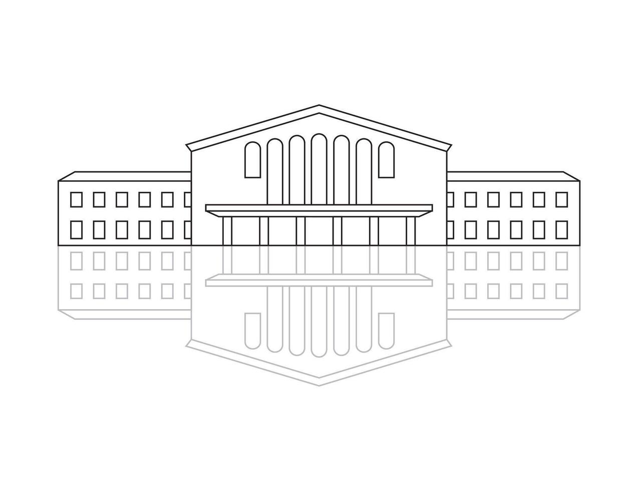 The illustration of airport terminal. Travel concept of planning a summer vacation tourism. Linear design icon illustration. Icon with shadow or reflection vector