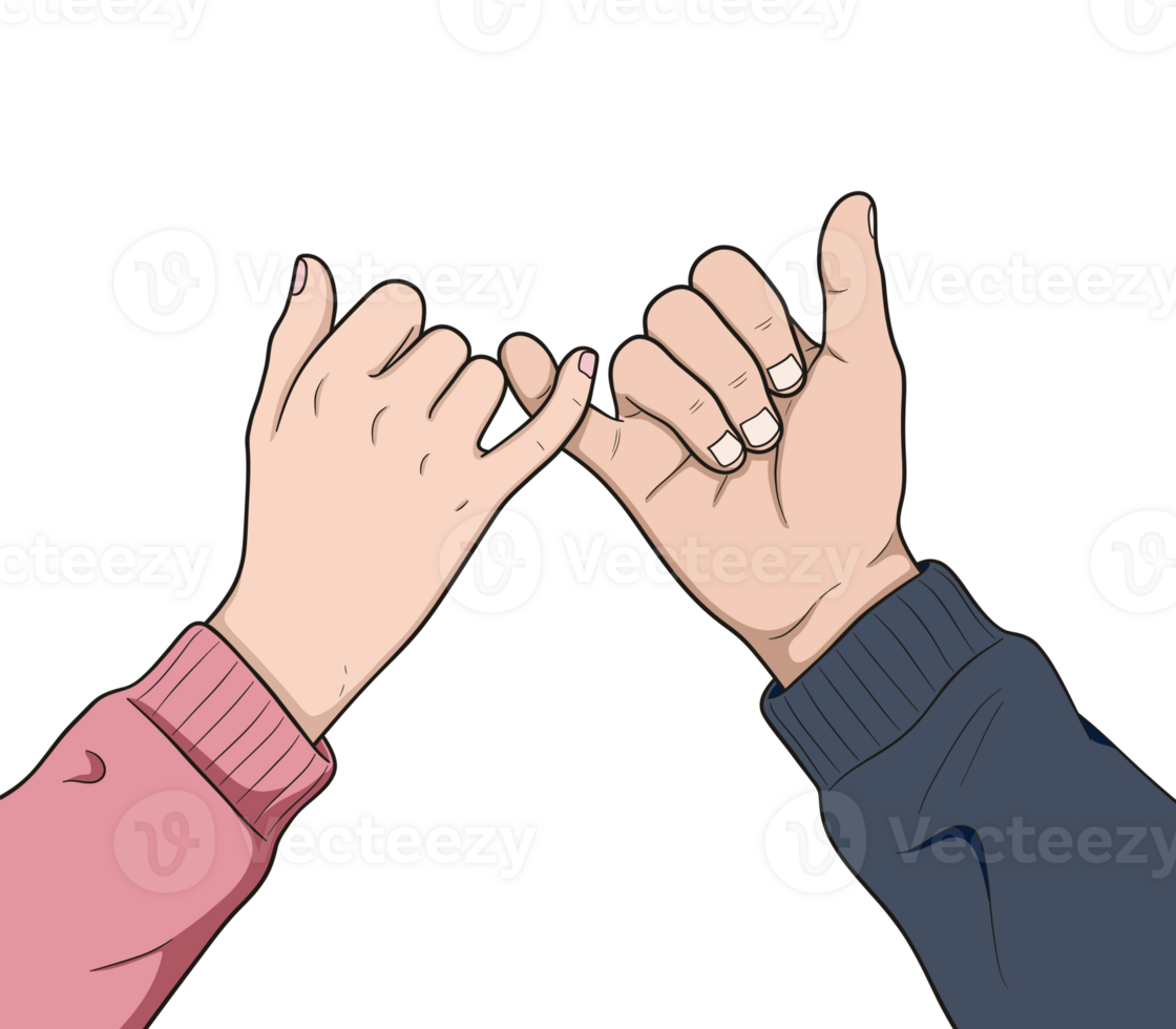 Illustration of Hand Gesture Forming a Pinky Promise png