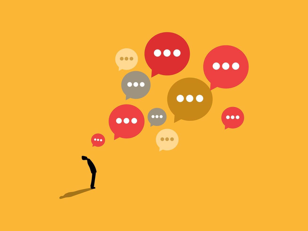 Businessman with multiple words and ideas vector