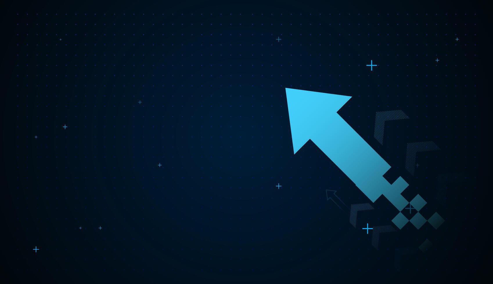 Abstract blue arrows up background. illustration with bright arrows upward growth trend used in presentations of financial reports, illustration vector