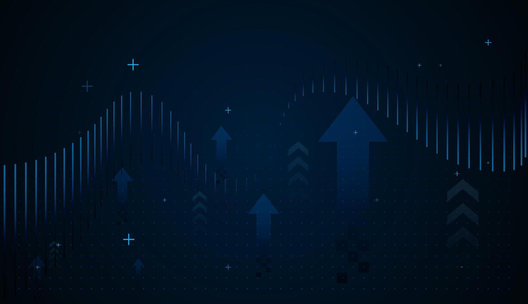 Light-blue and cyan hues dominate the scene, giving a sleek, high-tech appearance ideal for data visualization themes. up trend of forex concept illustration vector