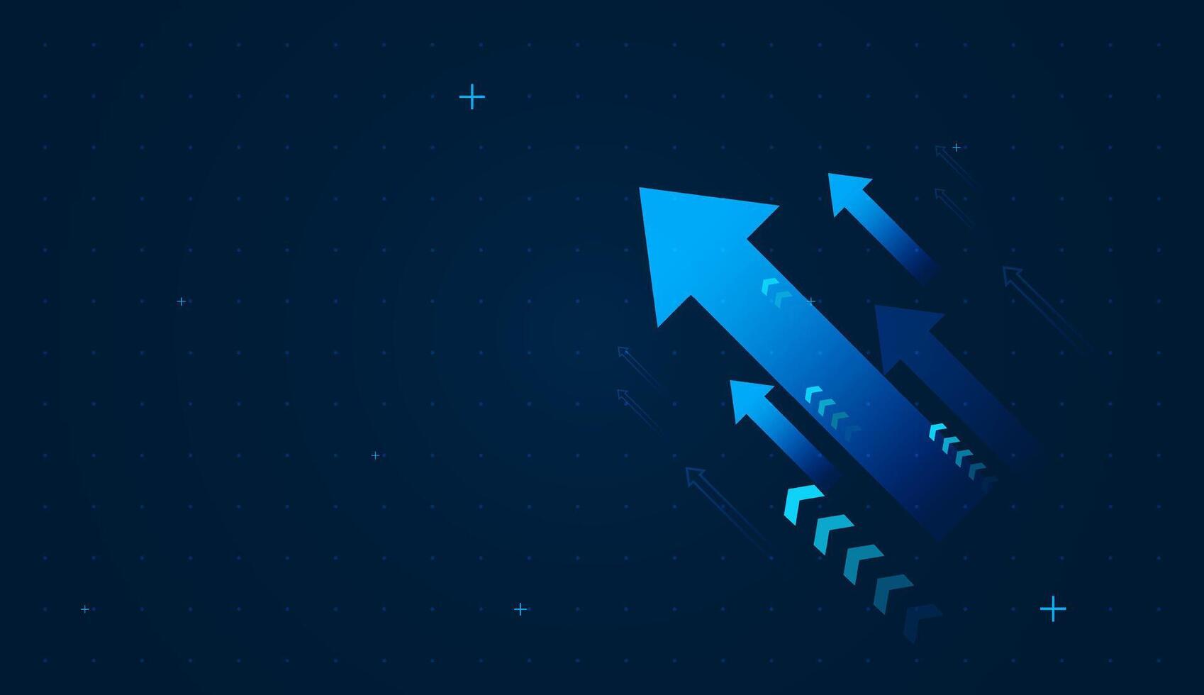 The Set of blue Arrows up trend blue arrow represents strong upward momentum, symbolizing business illustration vector