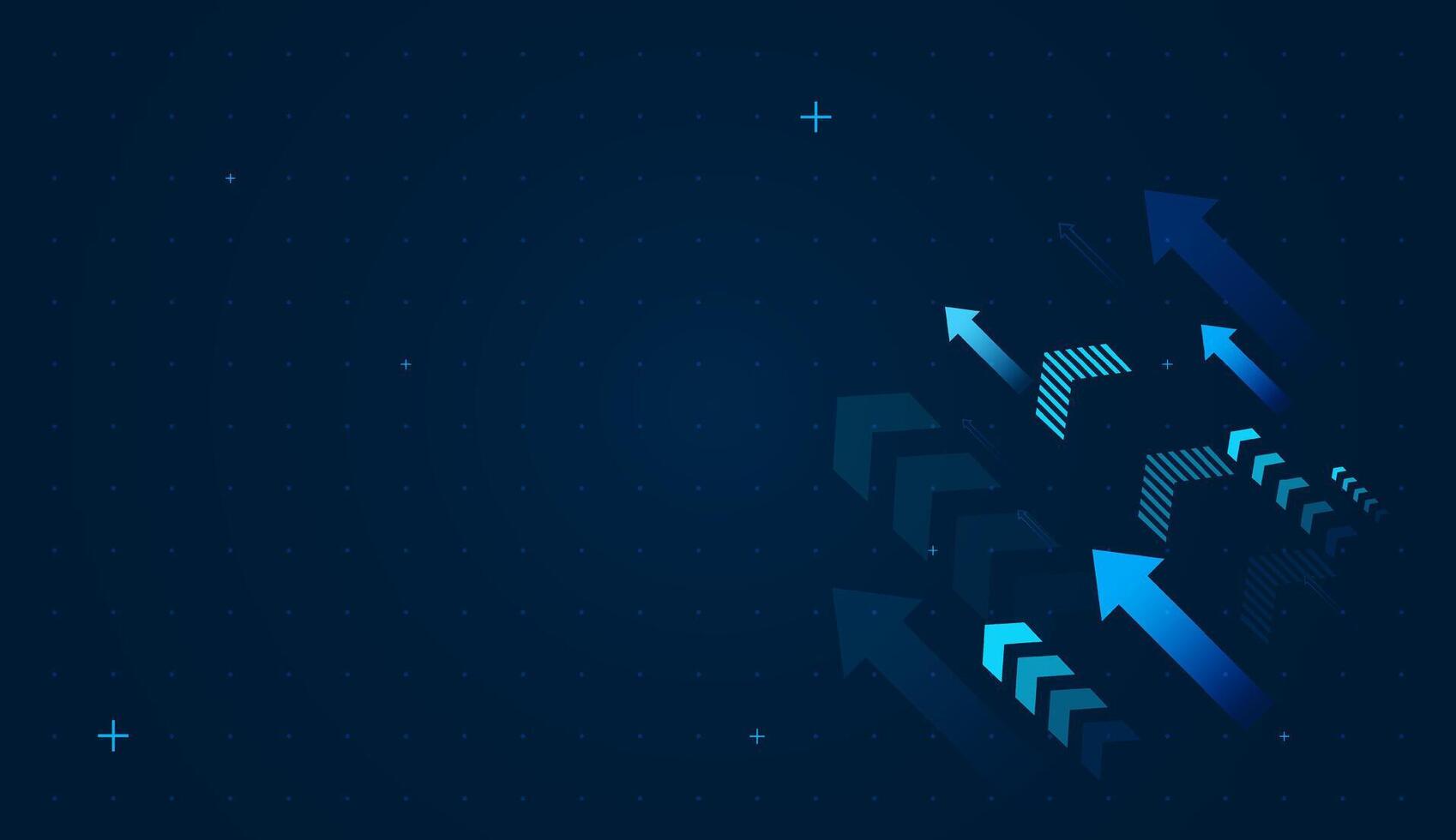 Blue Arrows rising up for stock market value perfect for success-driven presentations. a glowing digital Arrows used in trading abstract background, Multiple arrows pointing upward vector