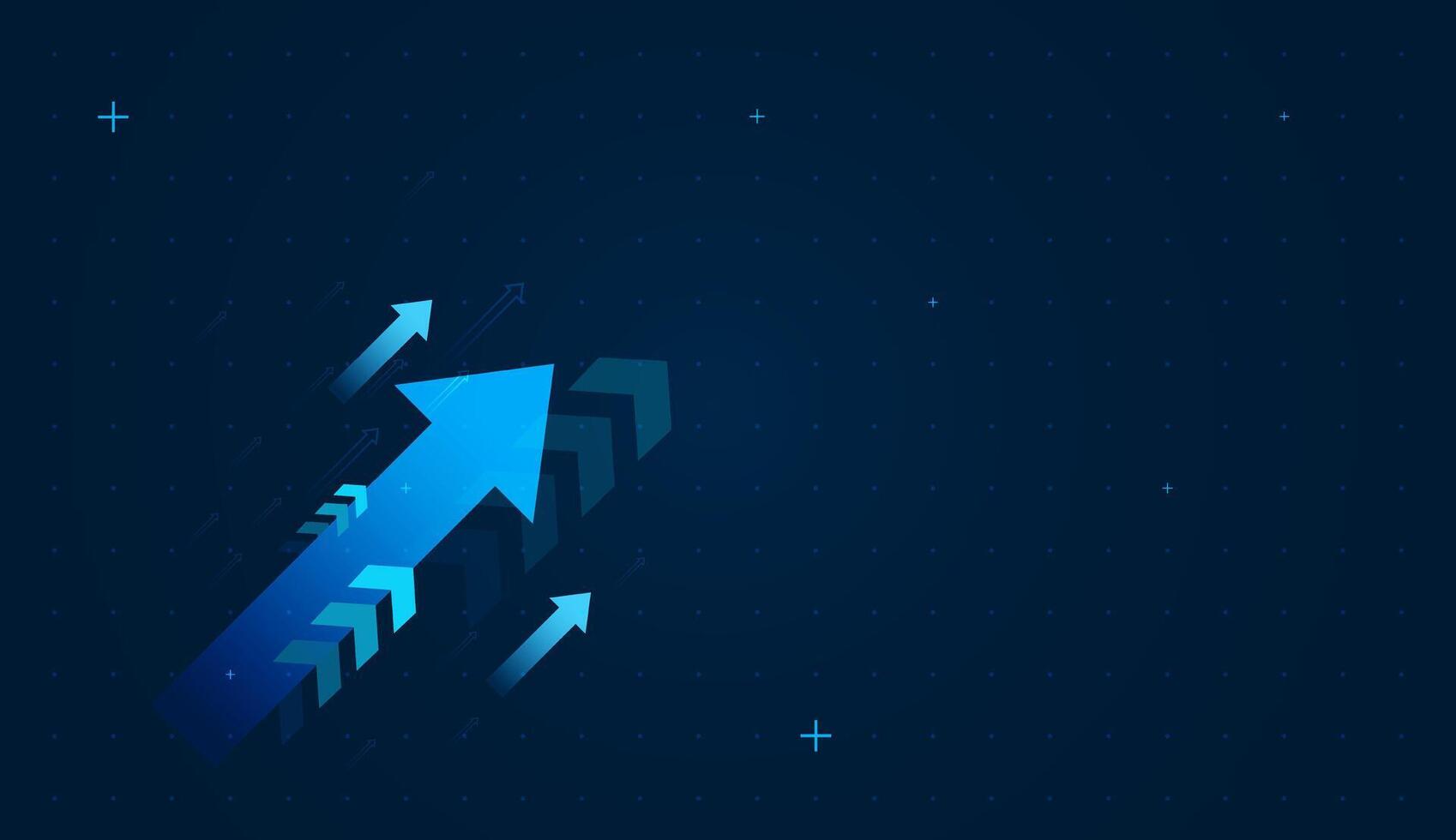 Group of blue arrows represents strong upward momentum, symbolizing business or personal growth and provement concept illustration vector