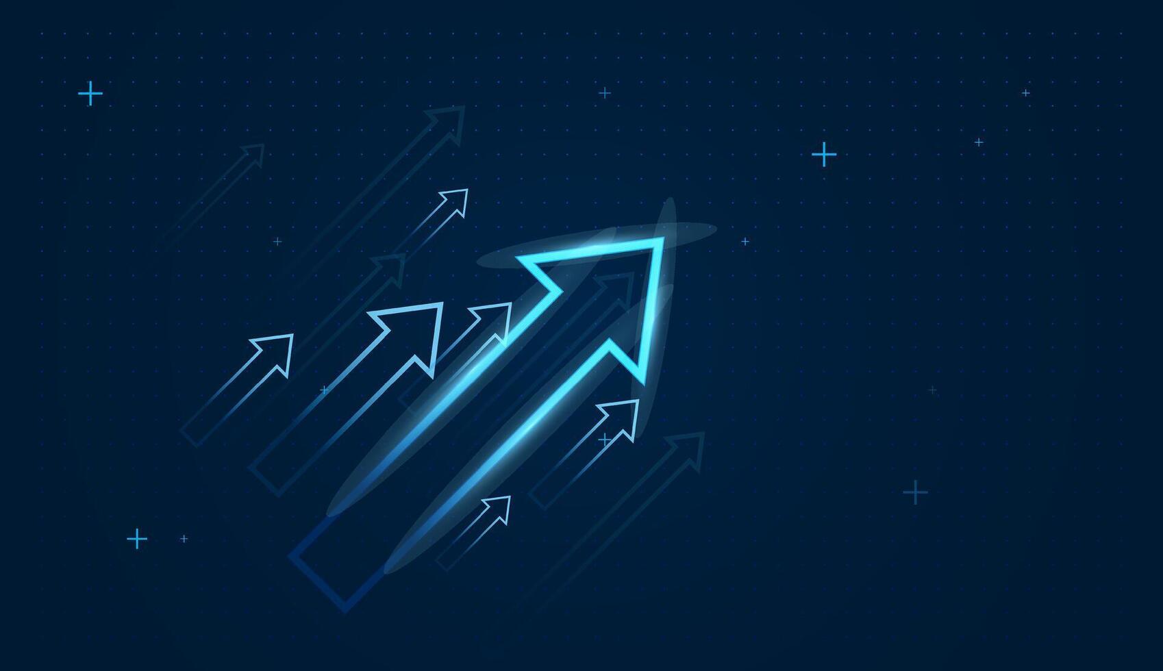 Set of gowing up arrow trend with Multiple smaller arrows rise together, portraying unity, teamwork, and consistent growth in performance or data metrics vector