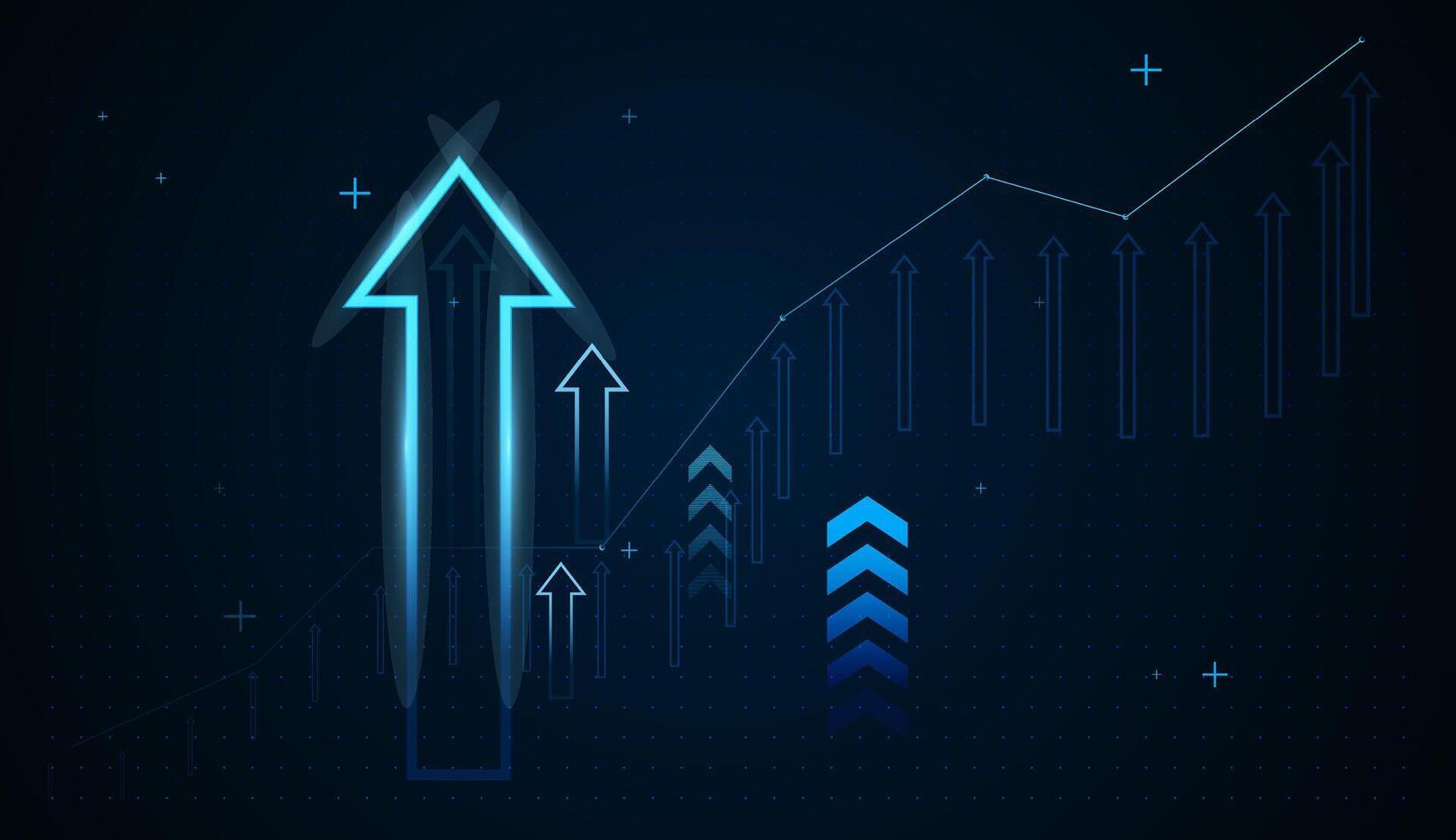 Set of arrows Growing chart against the background. groups of blue arrows upward concept design showcases multiple arrows rising, symbolizing growth concepts vector
