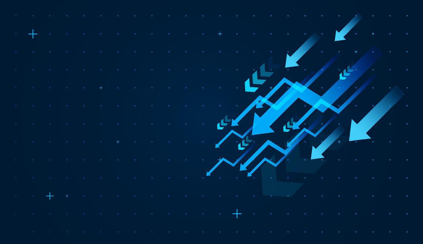 A groups of falling down arrow and Multiple falldown layered blue arrows represent momentum and progress, Group of blue arrows , illustration vector