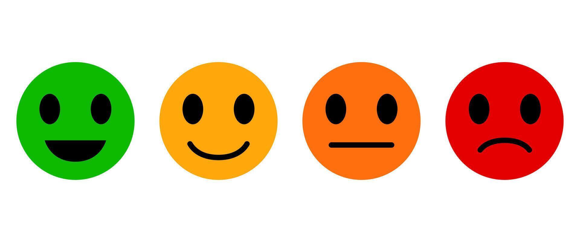 Emoticons icon set design, Emotion, Satisfaction, Rating illustration symbol, Happy, Smile and Sad face pictogram collection for Business use, Editable stock vector