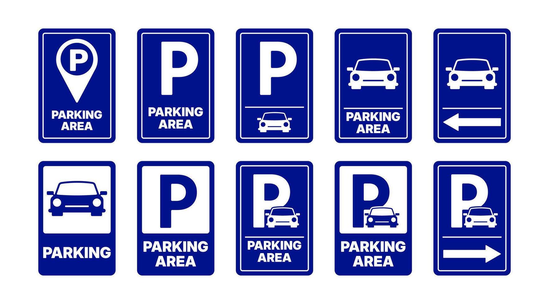 Isolated Blue Parking Area Sign design, Trasportation Graphic elements for Communication, Business use, Public area Traffic signs, Road Signal Clip art and Infographic, Editable stock. vector