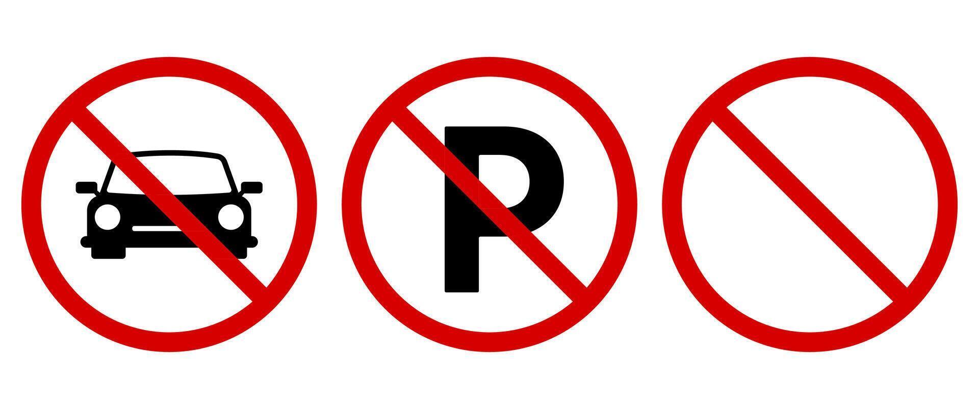 Do Not Parking Sign symbol, Isolated Traffic Pictogram, Transportation information icon set, Symbol for Banner, Web icon and illustration, Safty graphic elements. vector