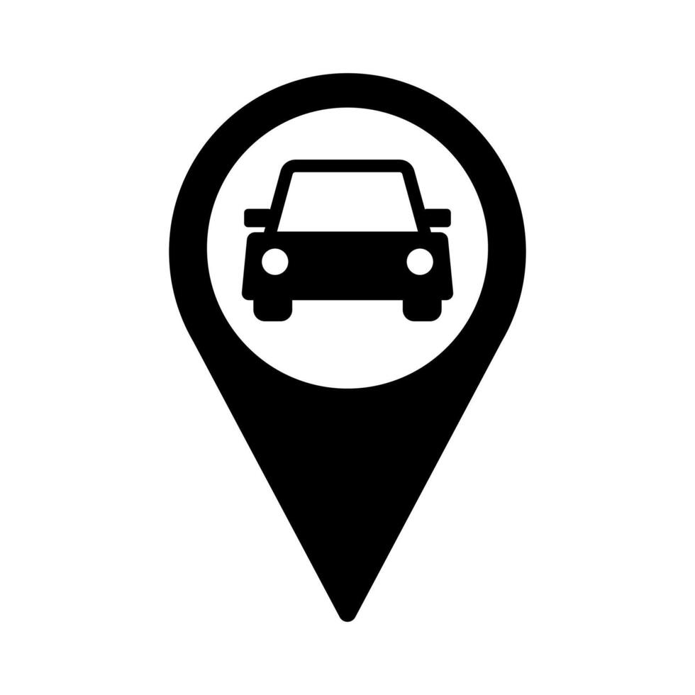 Parking Icon design, Isolated Car Parking Arean Location Pin symbol, Transportation Pictogram and Graphic elements for Cafe, Hotel and Business Banner, Social media Ads, Editable vector