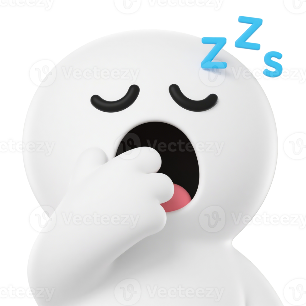 Sleepy Cartoon Character Yawning png