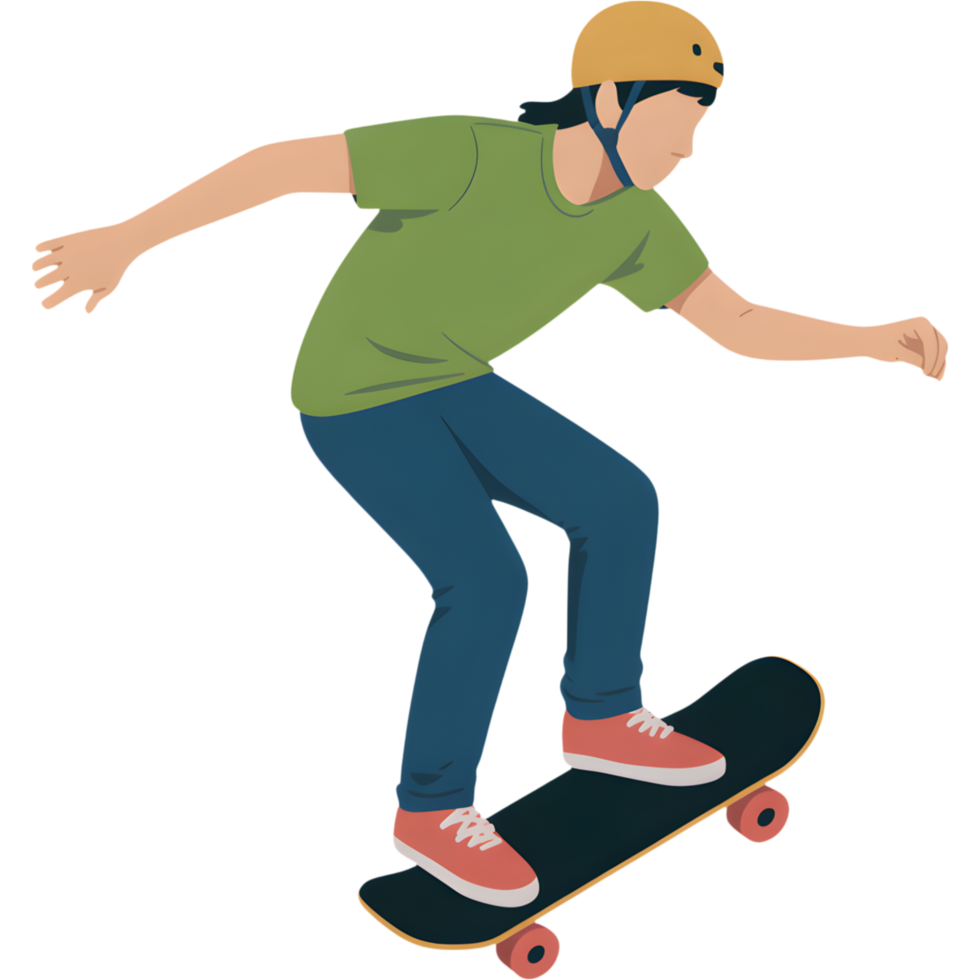 Skateboarder Riding with Skill png